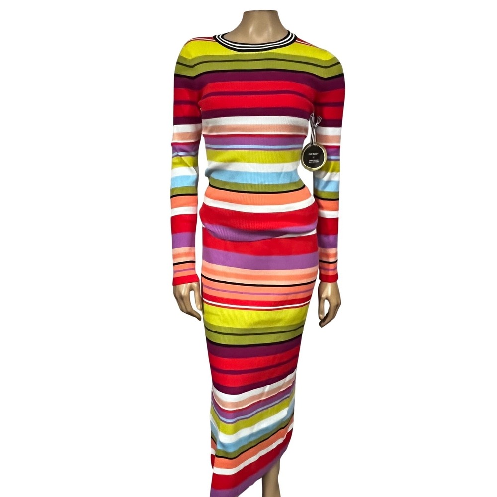 Old Navy x Christopher John Rogers Multicolor Striped Sweater and Skirt Set XXL - Picture 6 of 11